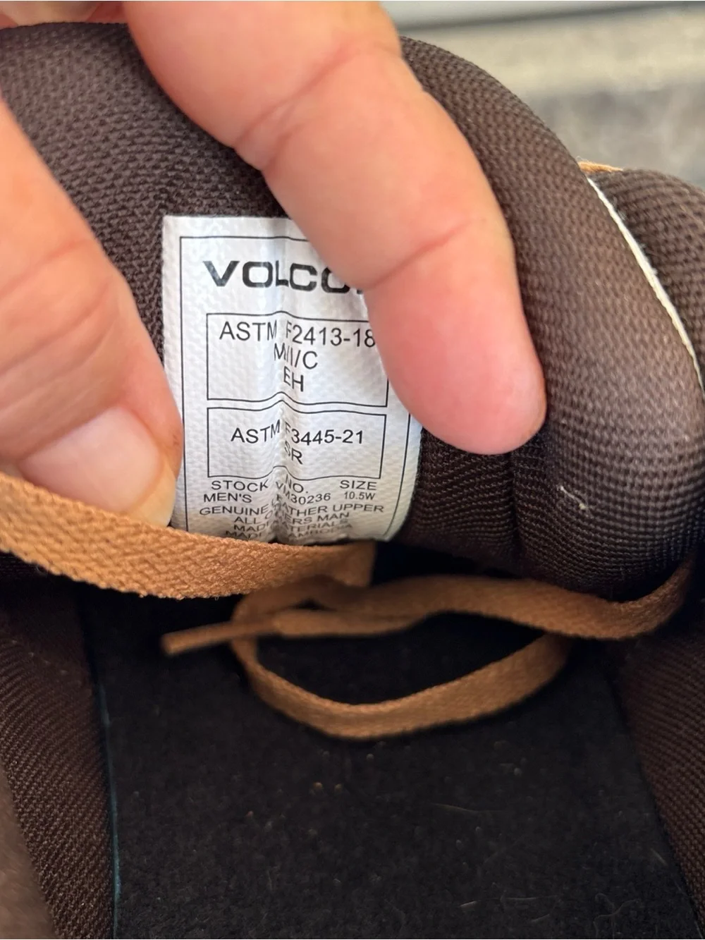 Volcom Men workwear Comp toe Sneakers in Brown and Cream with Dark Brown Accents